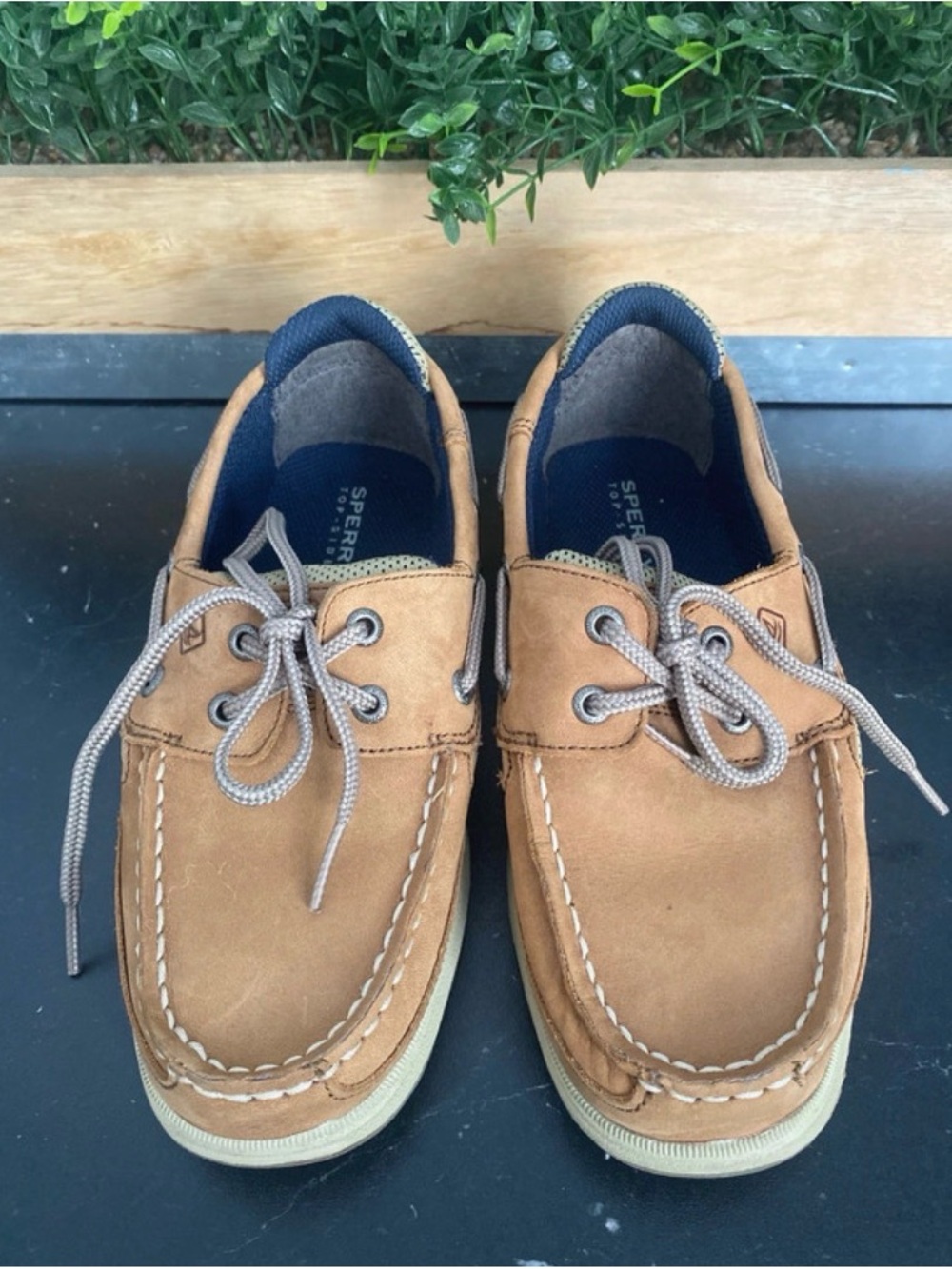 Sperry junior Tan Leather Boat Shoes
